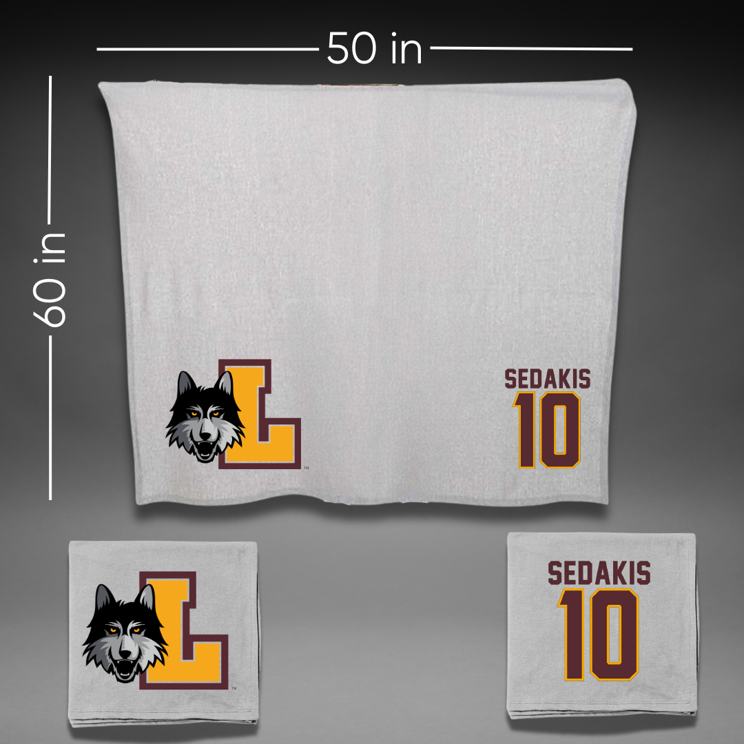 Loyola University-Chicago Softball Gray Blanket - #10 Liz Sedakis