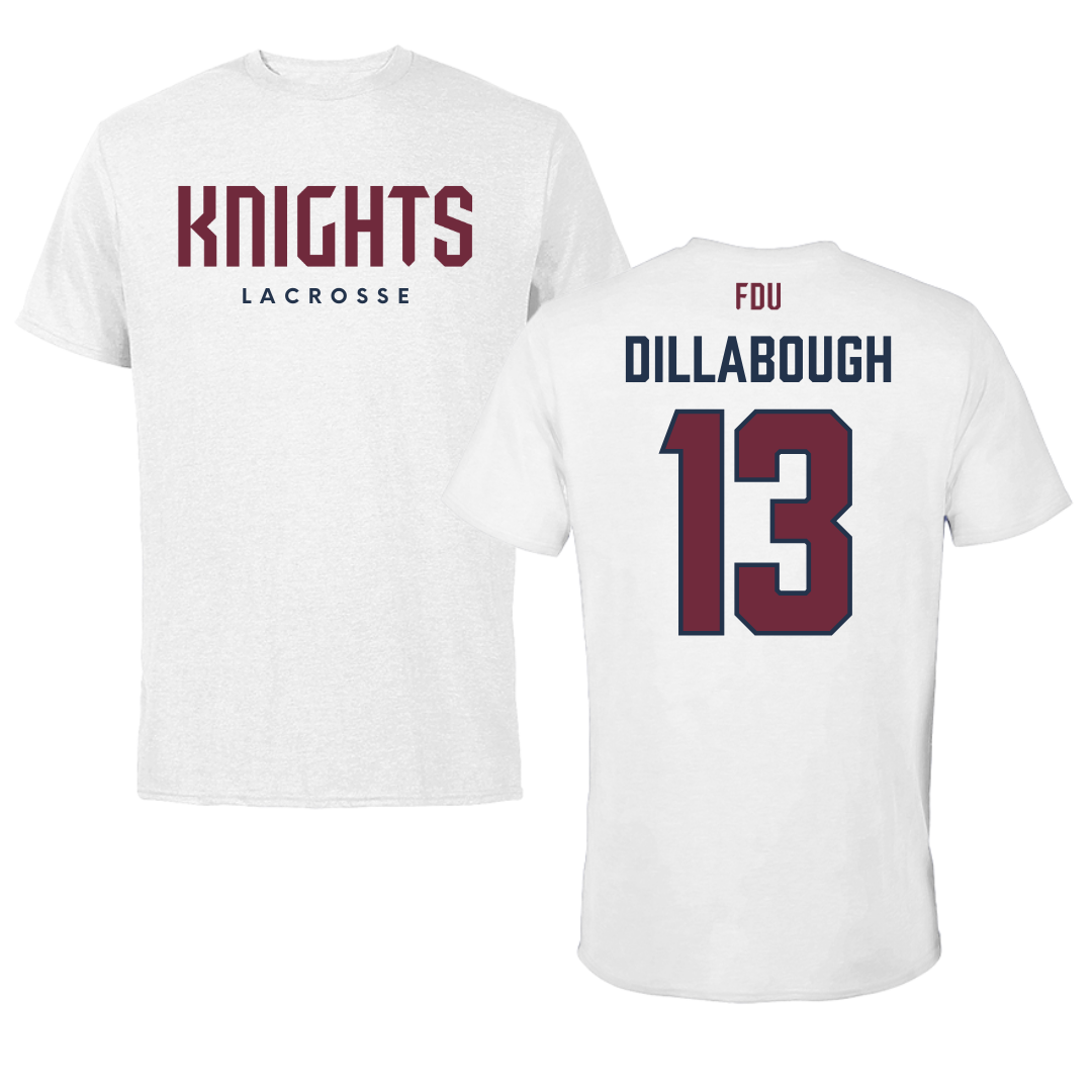 Fairleigh Dickinson University-Metropolitan Campus Lacrosse White Tee - #13 Karly Dillabough