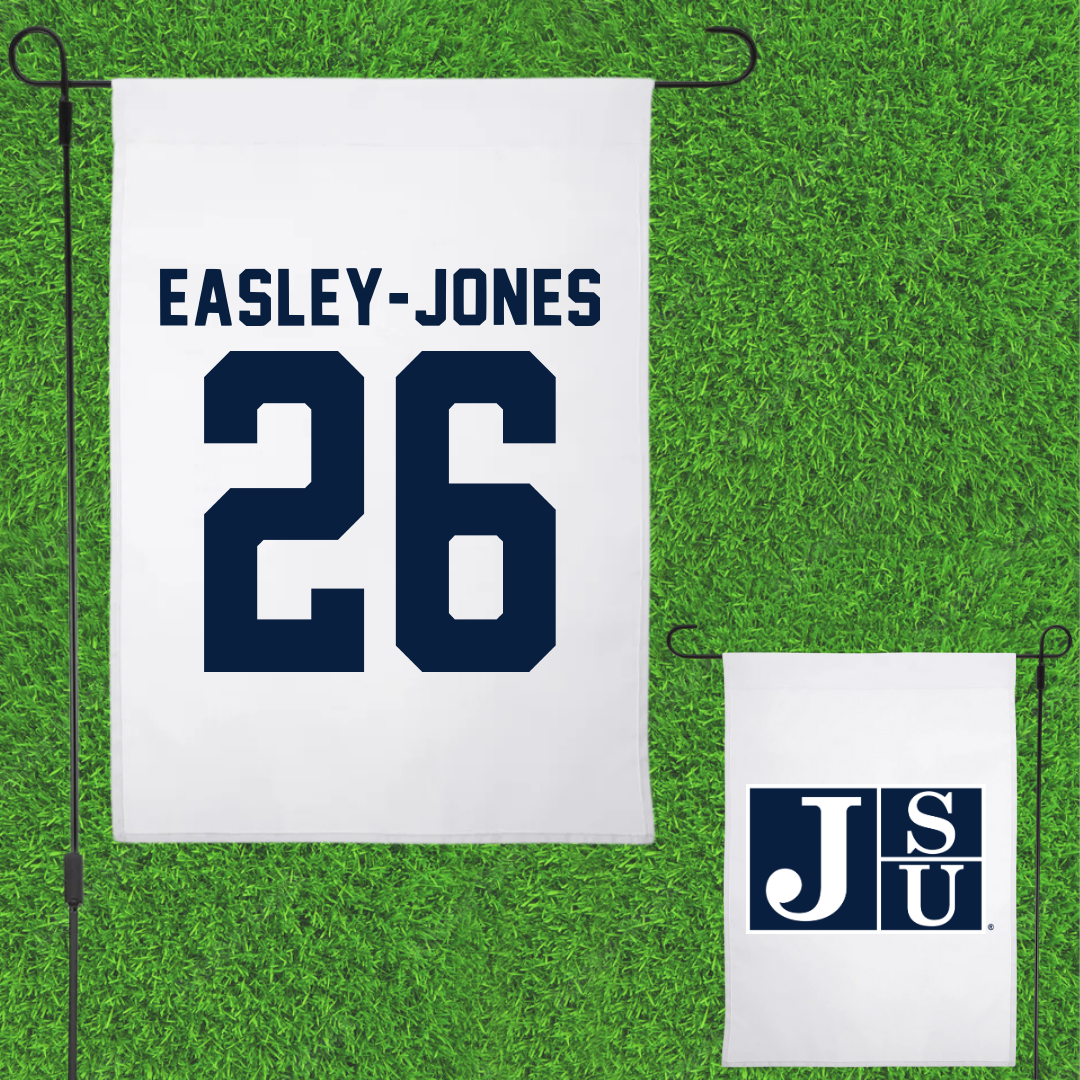 Jackson State University Football White Garden Flag - #26 Tavarious Easley-Jones