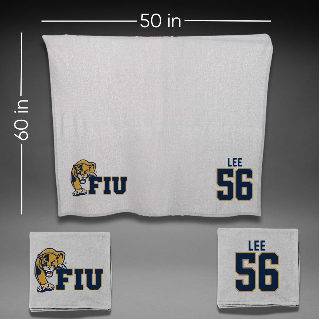 Florida International University Football Gray Blanket - #56 JaDarious Lee
