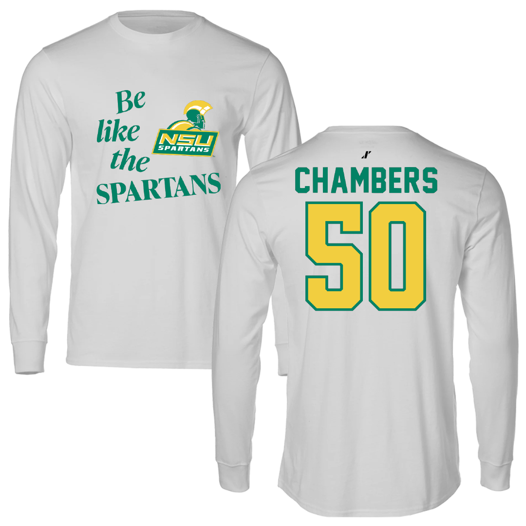 Norfolk State University Basketball Light Gray Be Like Us Long Sleeve - #50 Nyzaiah Chambers