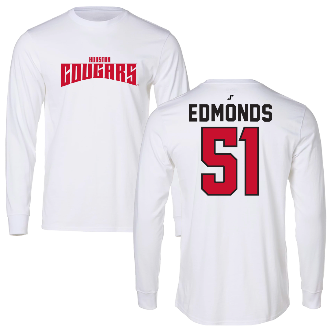 University of Houston Baseball White Classic Performance Long Sleeve - #51 Cameron Edmonds