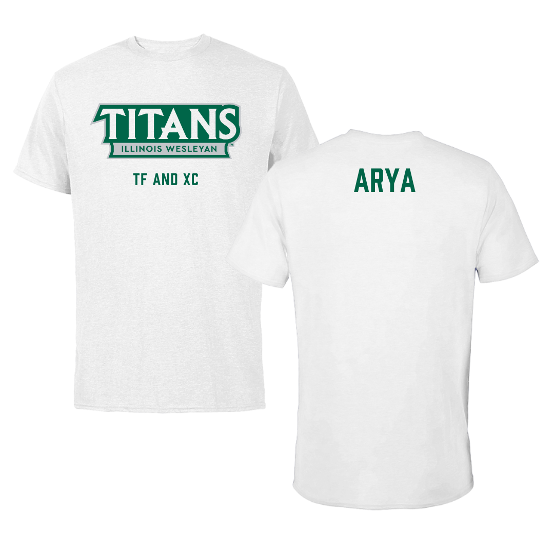 Illinois Wesleyan University TF and XC White Mascot Performance Tee - Justin Arya