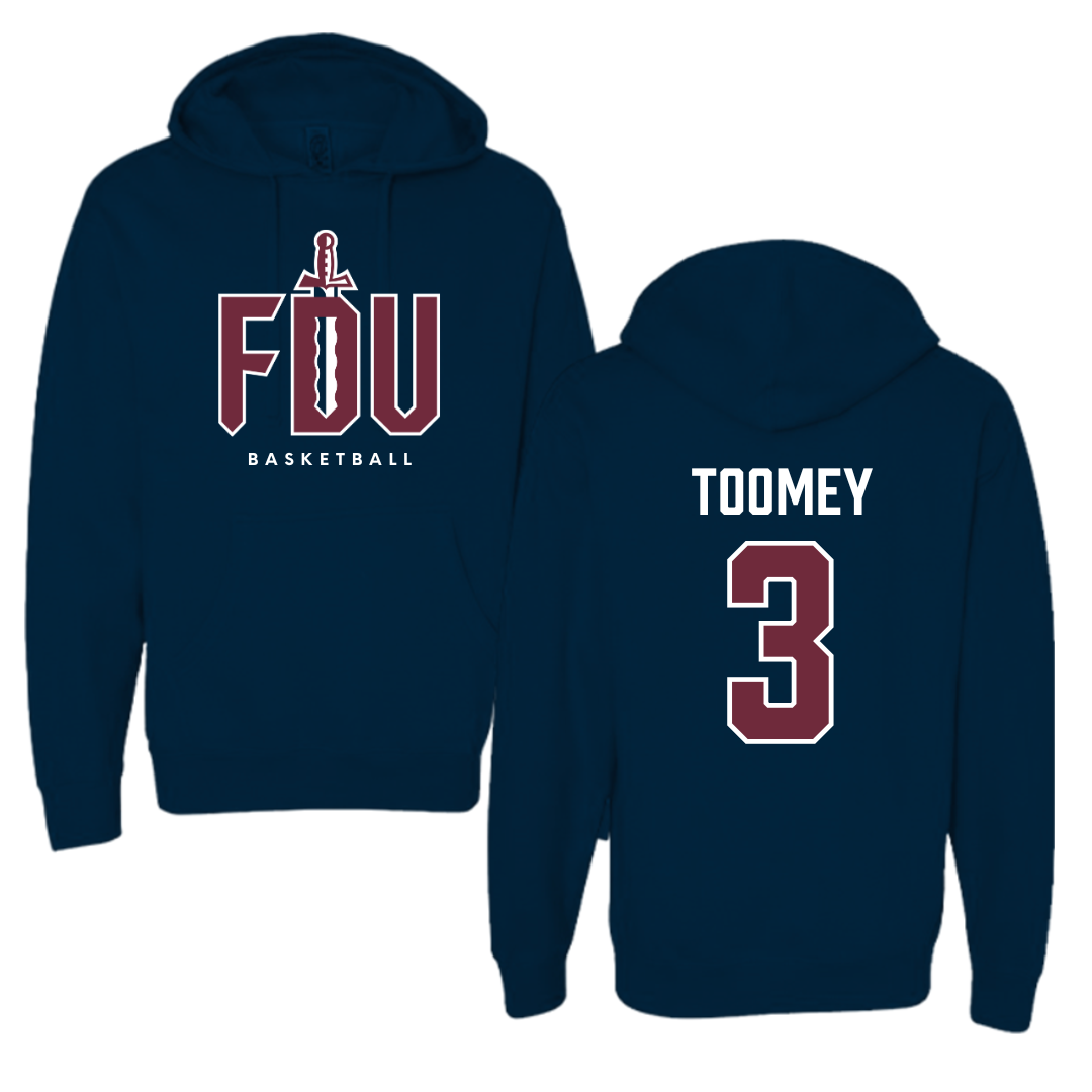 Fairleigh Dickinson University-Metropolitan Campus Basketball Navy Hoodie - #3 Bella Toomey