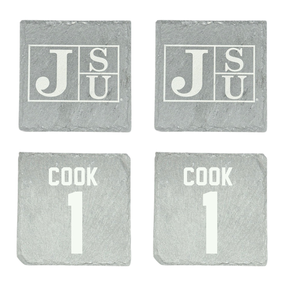 Jackson State University Basketball Stone Coaster (4 Pack)  - #1 Zeke Cook
