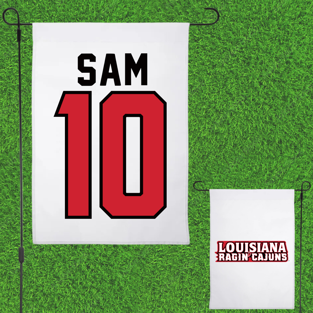 University of Louisiana at Lafayette Basketball White Garden Flag - #10 Aasia Sam