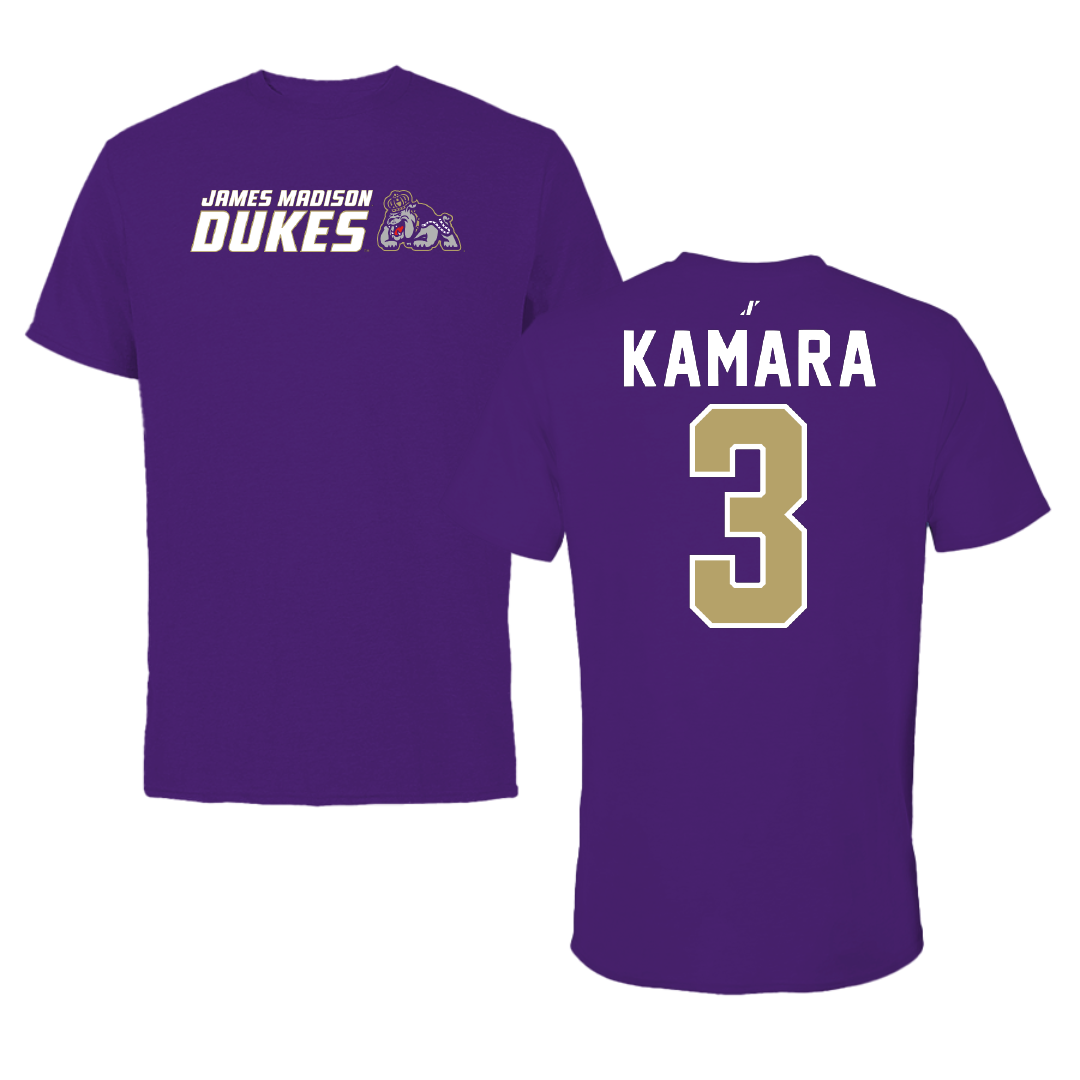 James Madison University Football Purple General Tee - #3 Mikail Kamara