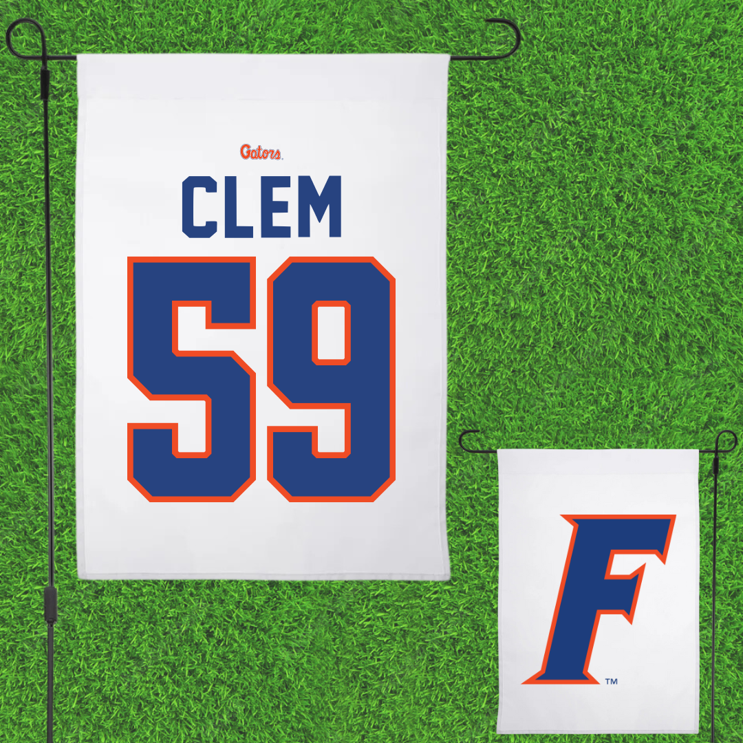 University of Florida Football White Garden Flag - #59 Hayden Clem