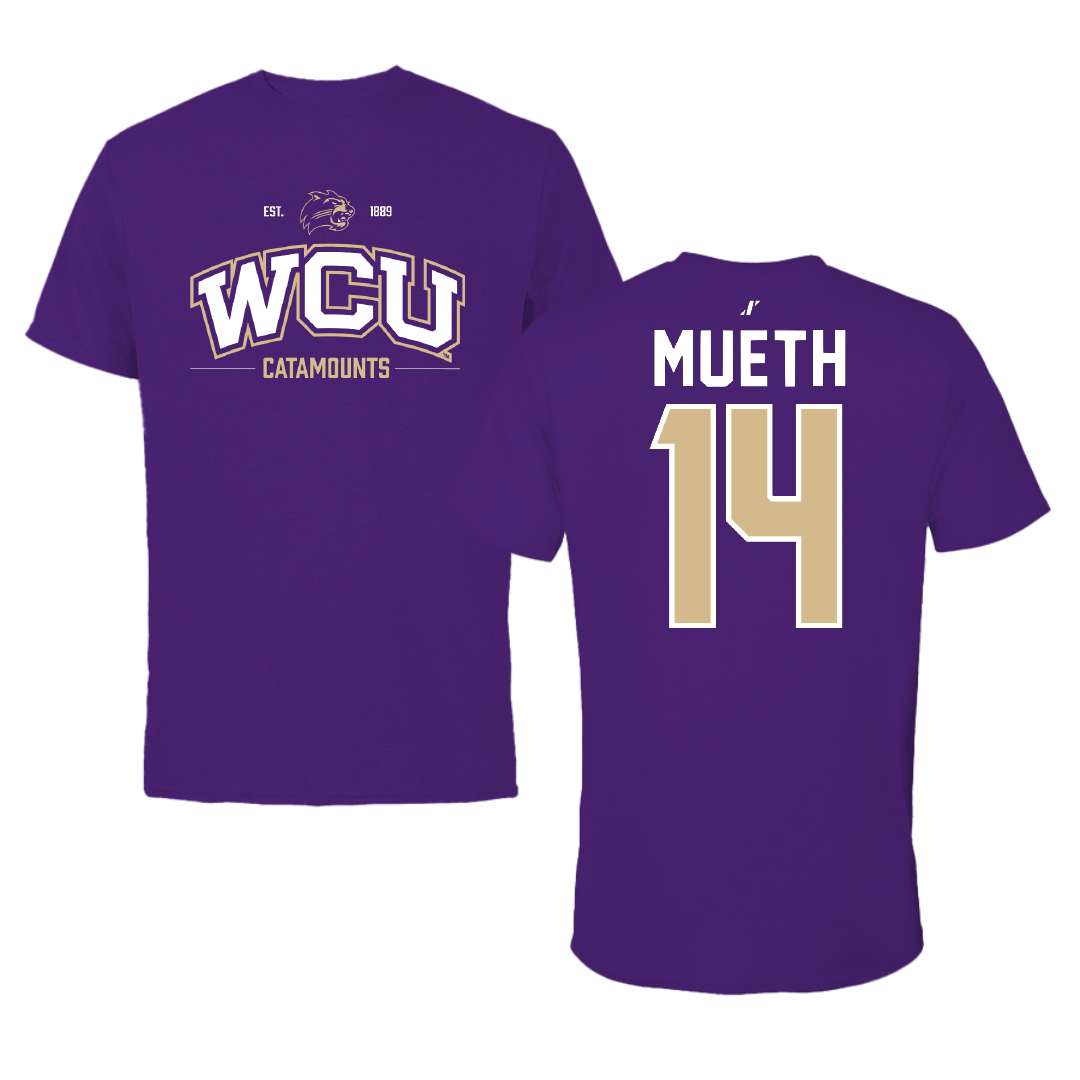 Western Carolina University Soccer Purple General Tee - #14 Mary Mueth