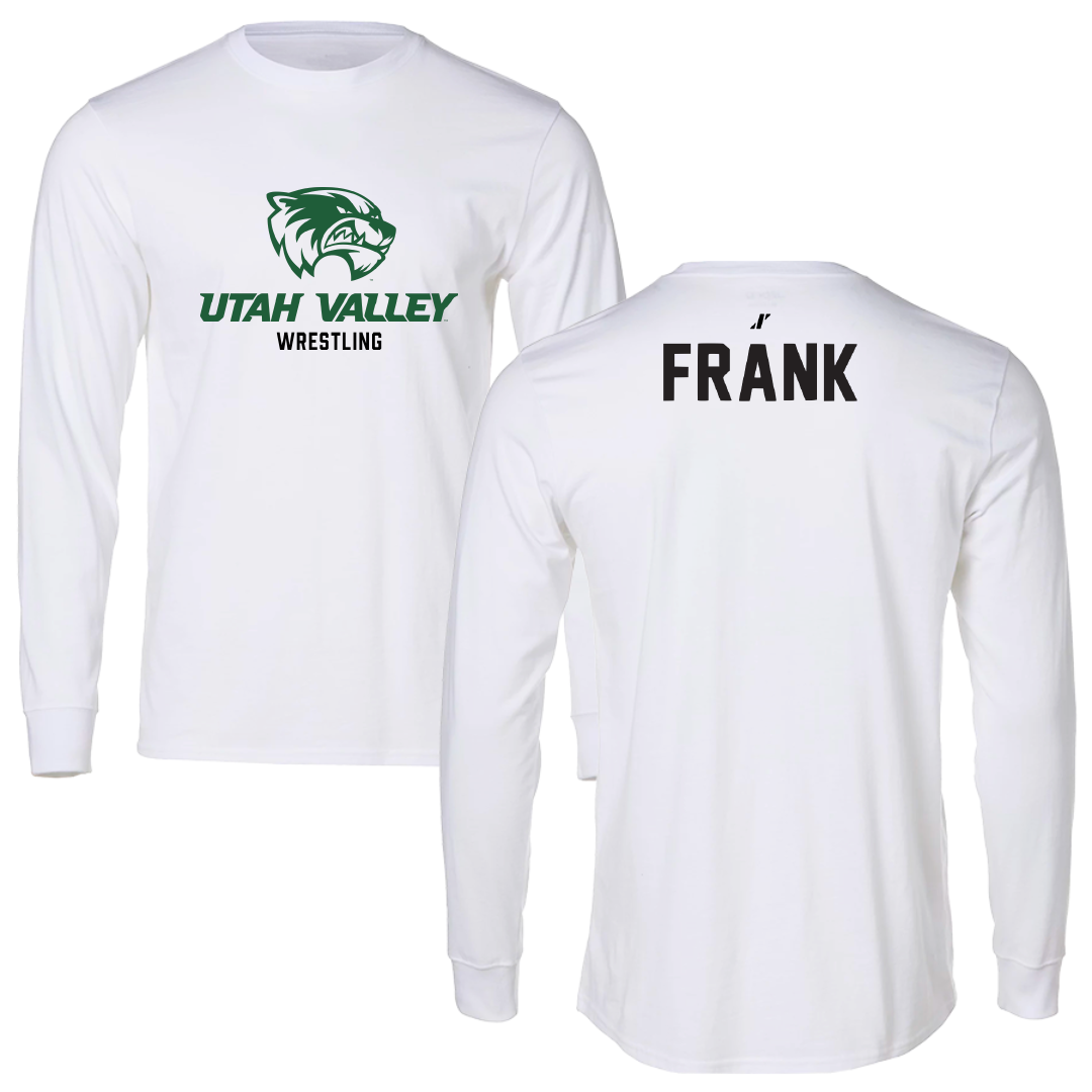 Utah Valley University Wrestling White Classic Performance Long Sleeve - Trevor Frank