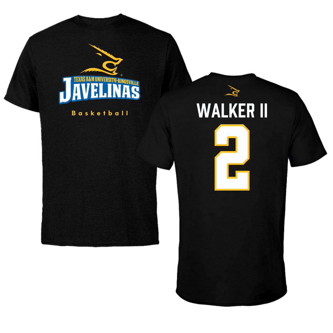 Texas A&M University-Kingsville Basketball Black Tee - #2 Andre Walker II