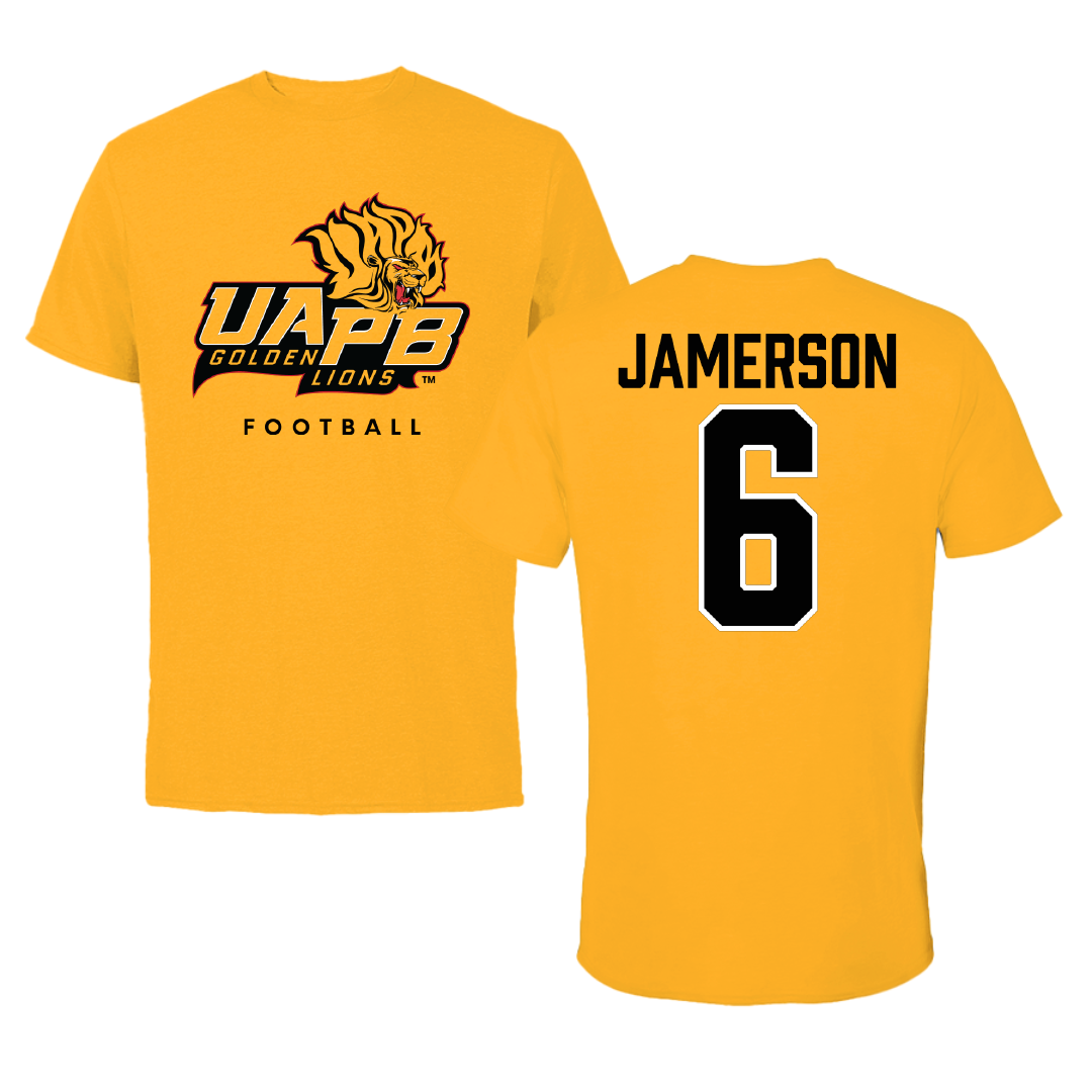 University of Arkansas-Pine Bluff Football Gold Tee - #6 Michael Jamerson