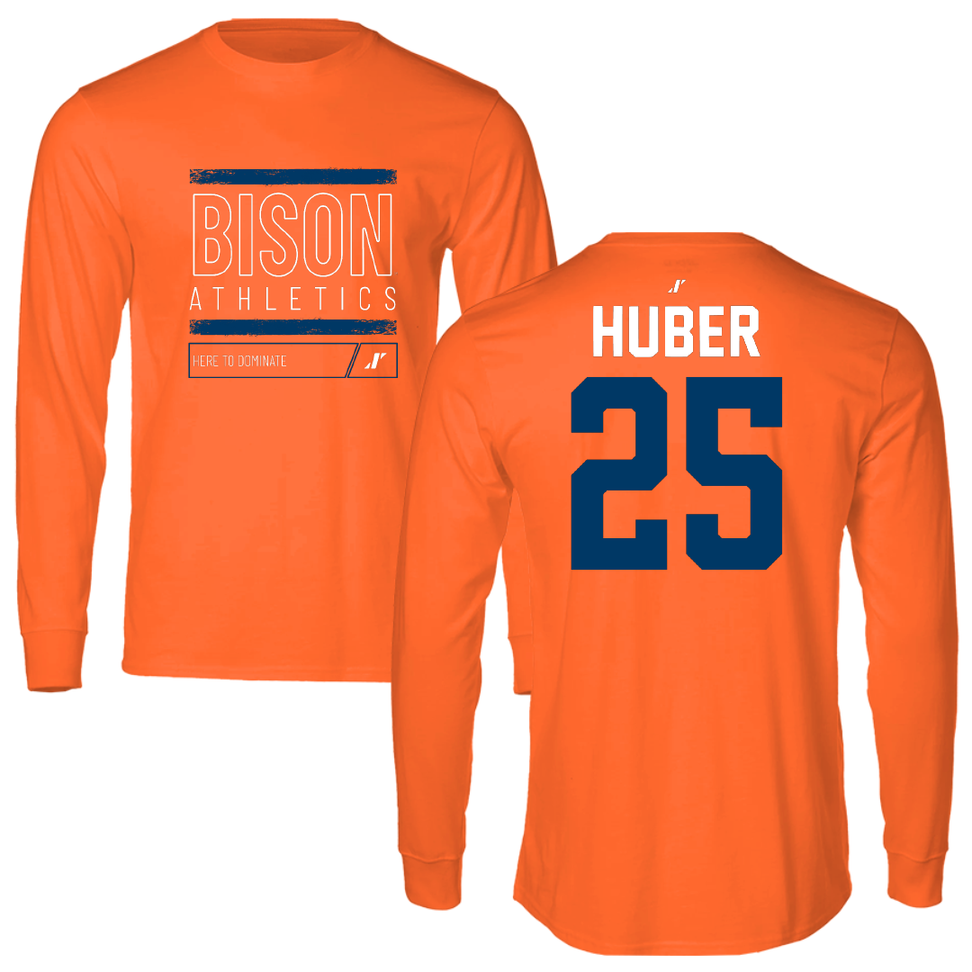 Bucknell University Lacrosse Orange Dominate Long Sleeve - #25 Hans Huber