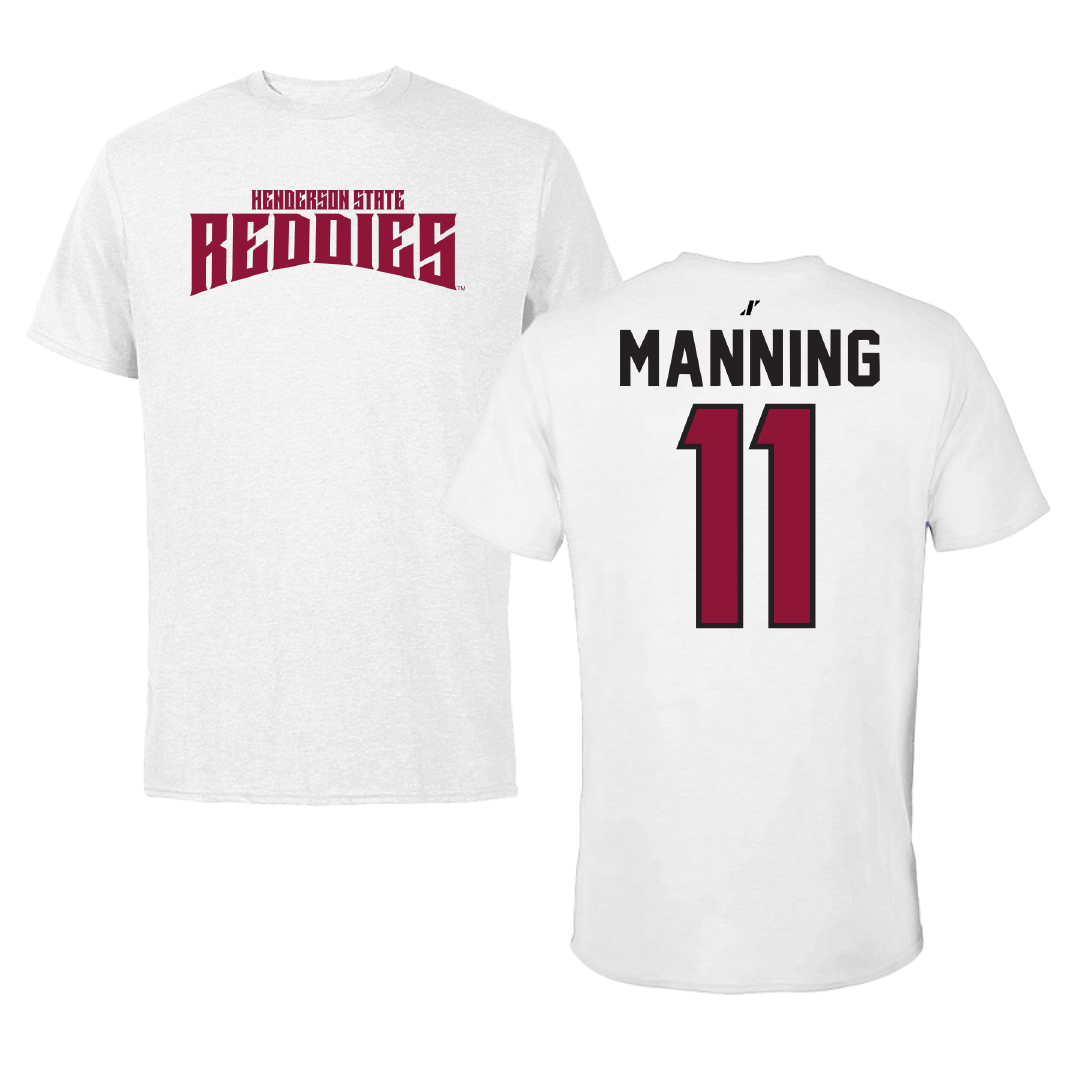 Henderson State University Football White Classic Performance Tee - #11 Paul Manning
