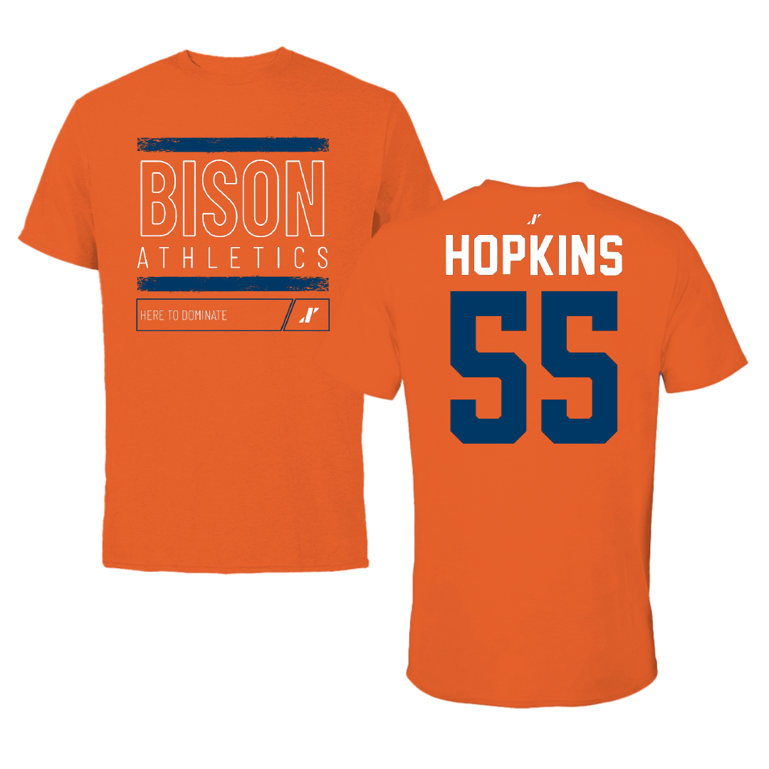 Bucknell University Lacrosse Orange Dominate Performance Tee - #55 Will Hopkins