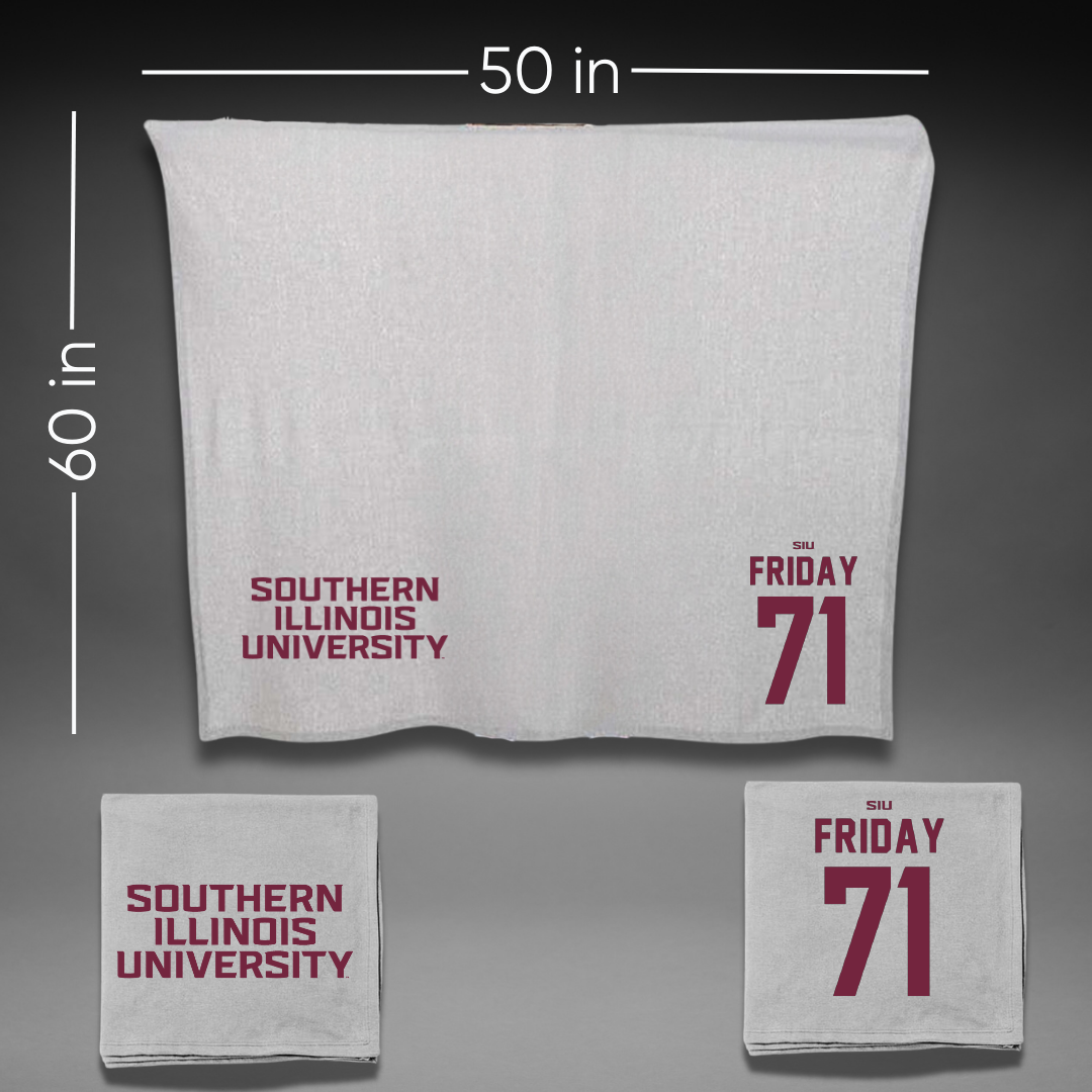 Southern Illinois University at Carbondale Football Gray Blanket - #71 Ostyn Friday