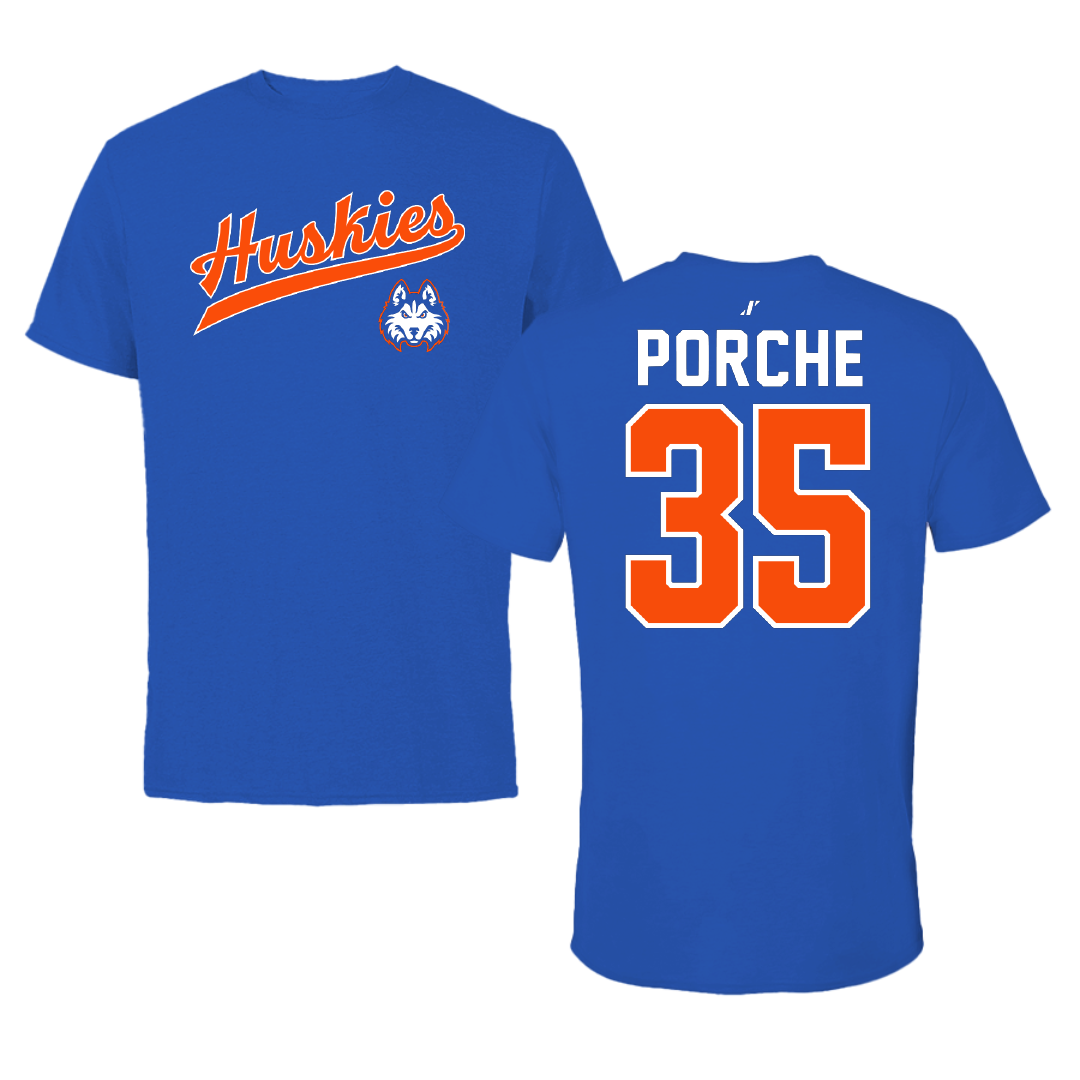 Houston Christian University Baseball Blue General Performance Tee - #35 Ryan Porche
