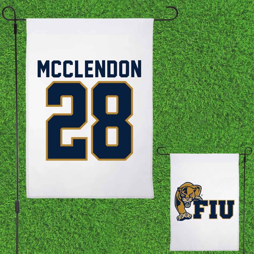 Florida International University Football White Garden Flag - #28 Jeremiah McClendon