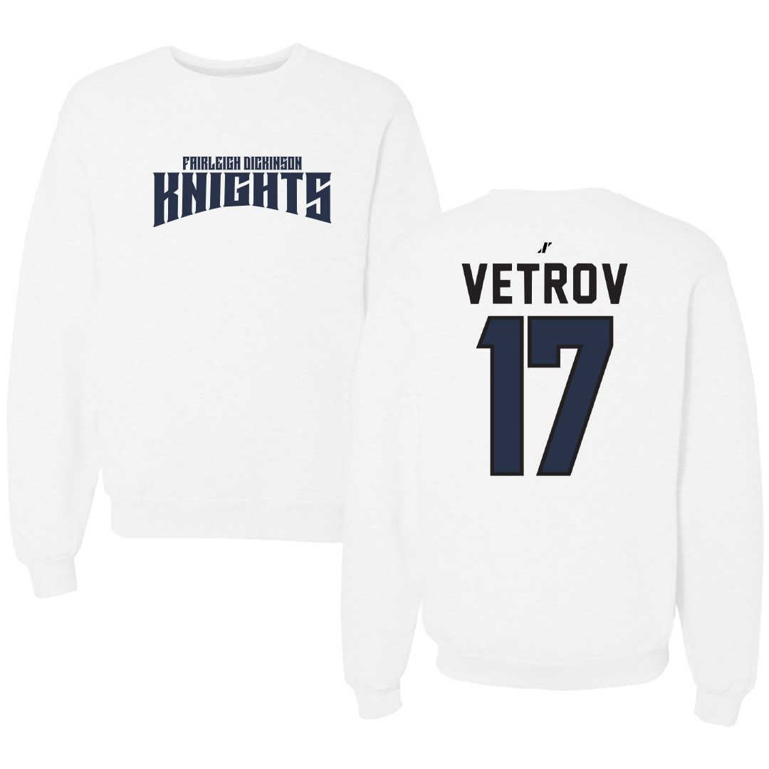 Fairleigh Dickinson University-Metropolitan Campus Volleyball White Classic Crewneck - #17 Artem Vetrov