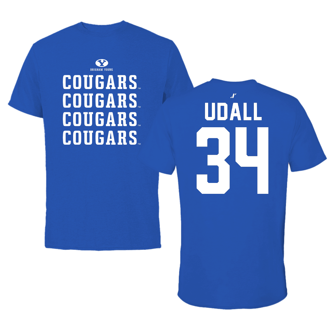 Brigham Young University Softball Blue General Tee - #34 Madison Udall