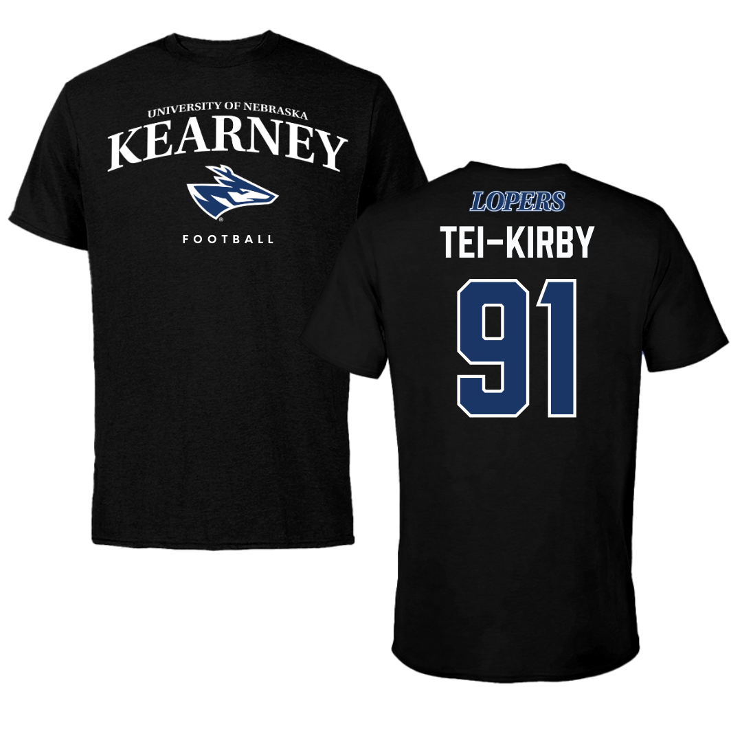 University of Nebraska at Kearney Football Black Performance Tee - #91 Wayne Tei-Kirby
