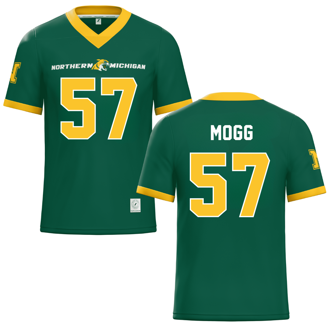 Northern Michigan University Green Football Jersey - #57 Logan Mogg