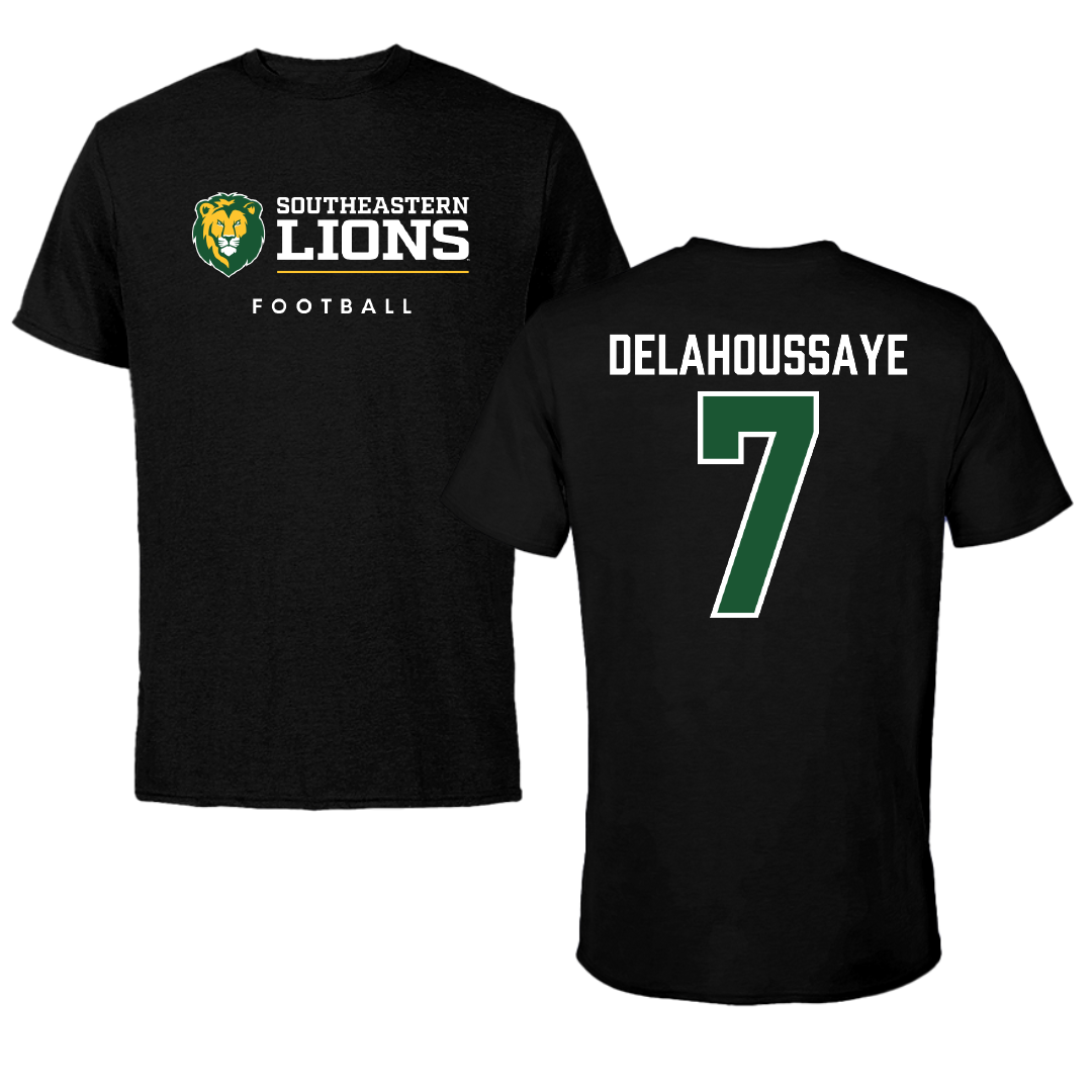 Southeastern Louisiana University Football Black Tee - #7 Blayne Delahoussaye