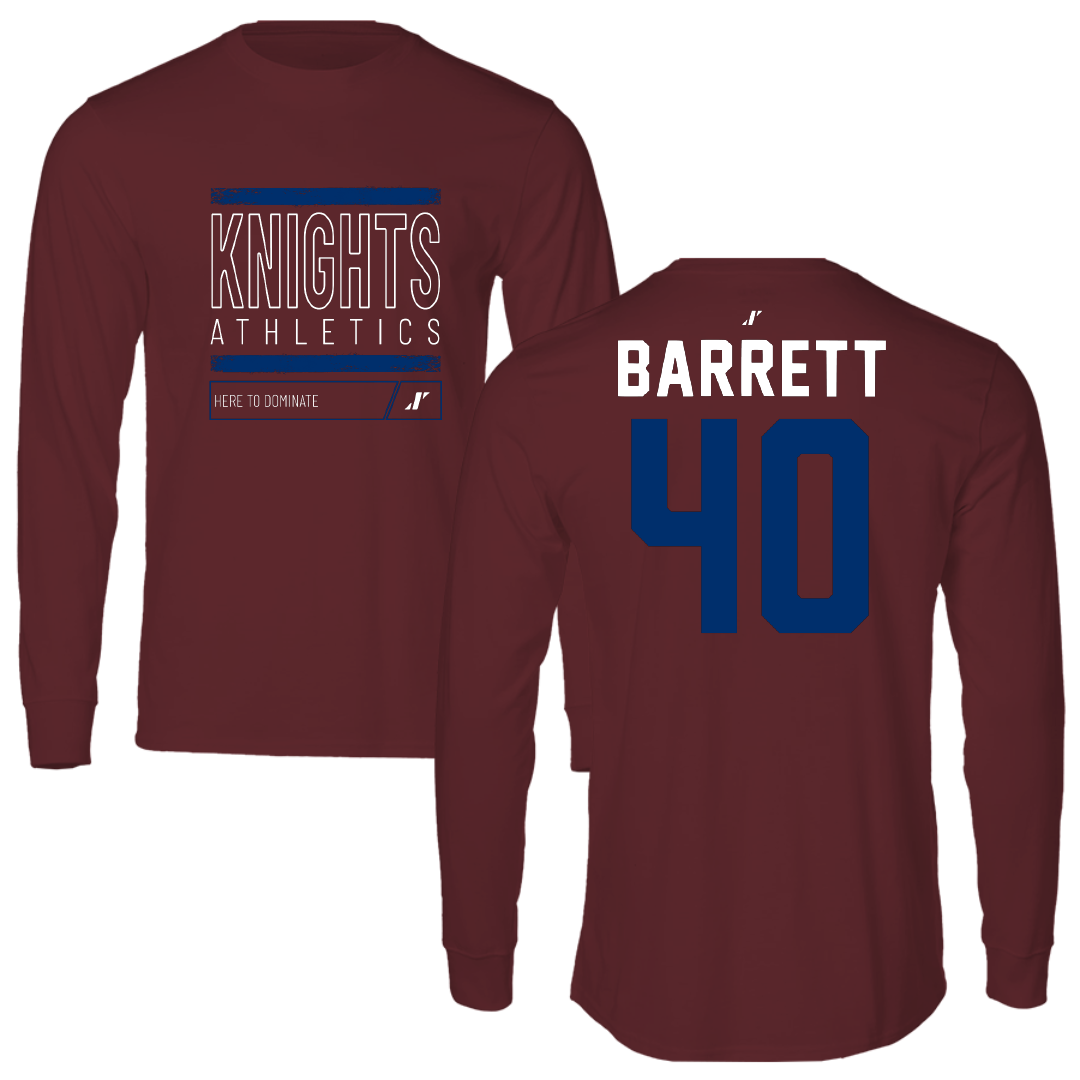 Fairleigh Dickinson University-Metropolitan Campus Baseball Maroon Dominate Long Sleeve - #40 Ian Barrett