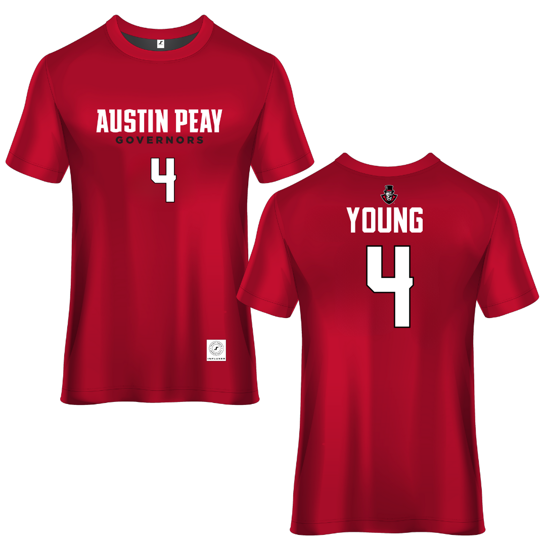Austin Peay State University Red Soccer Jersey - #4 Carolyne Young