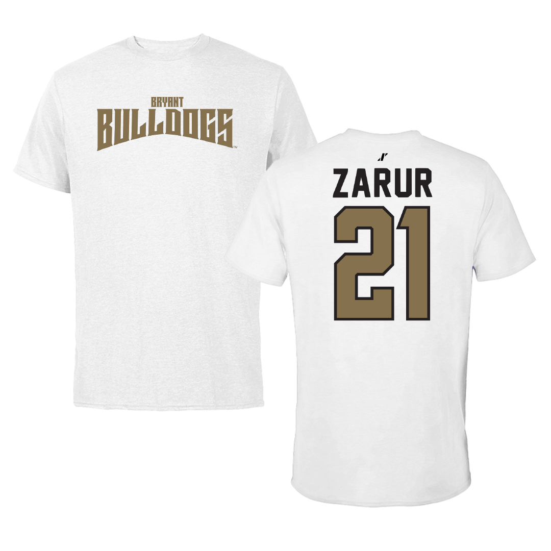 Bryant University Football White Classic Tee - #21 Antonio Zarur