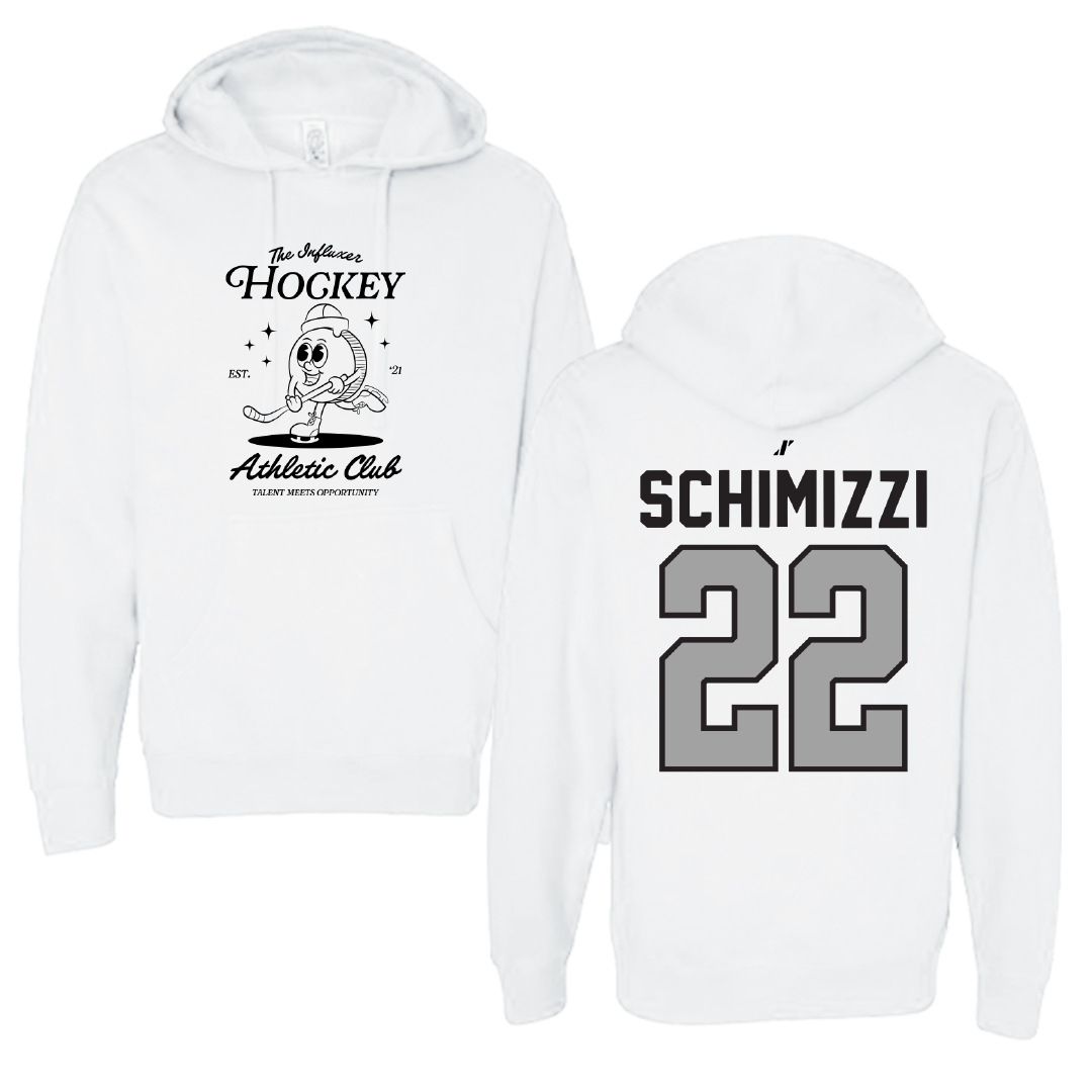 Ice Hockey White Influxer Athletic Club Hoodie - #22 Dominic Schimizzi