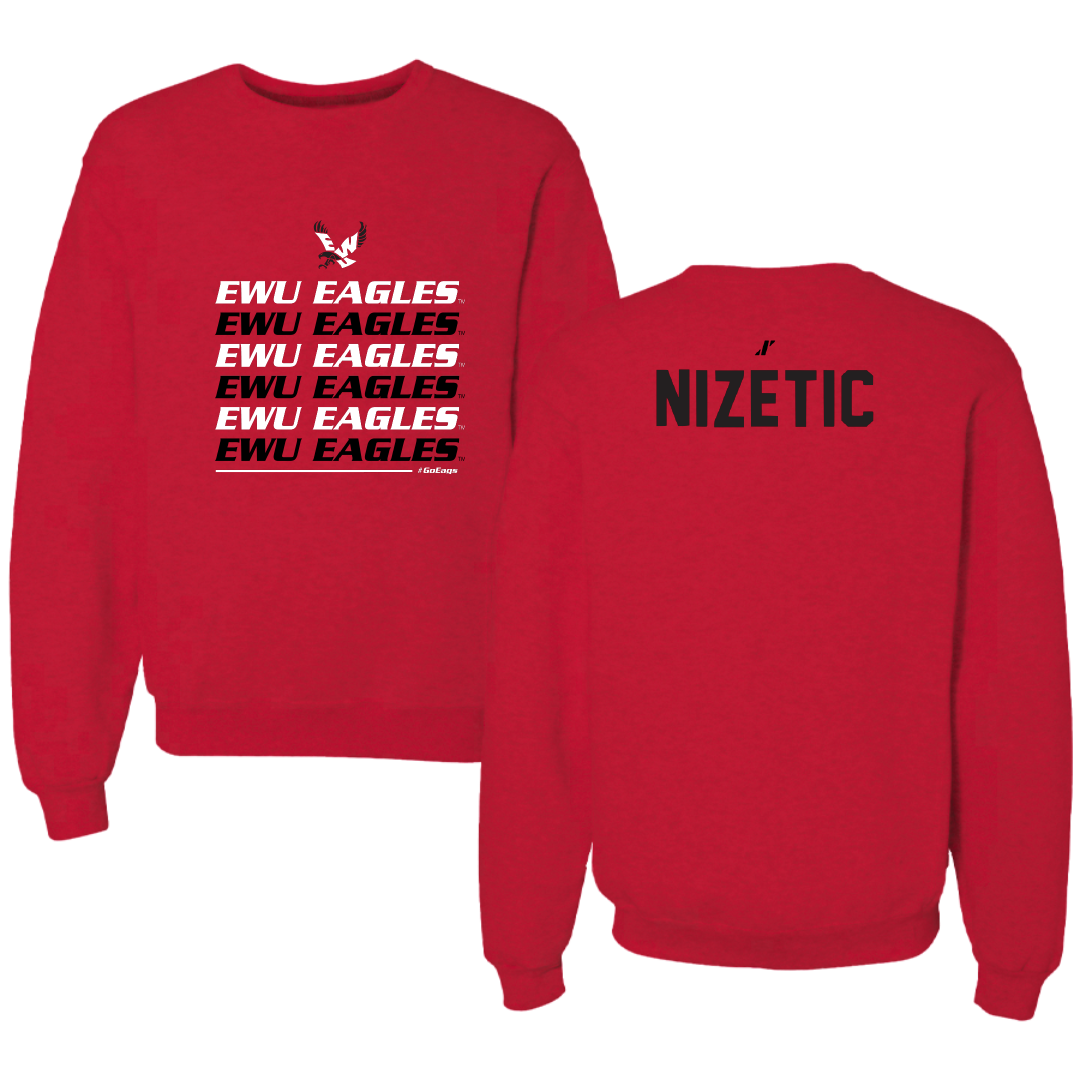 Eastern Washington University Tennis Red General Crewneck - Leandra Nizetic