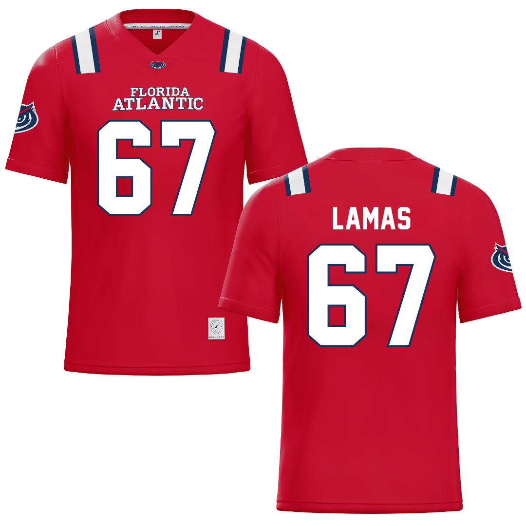 Florida Atlantic University Red Football Jersey - #67 Andre Lamas