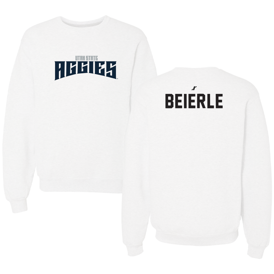 Utah State University TF and XC White Classic Crewneck - Gavin Beierle
