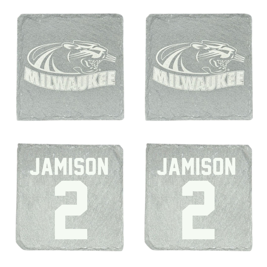 University of Wisconsin-Milwaukee Basketball Stone Coaster (4 Pack)  - #2 Elijah Jamison