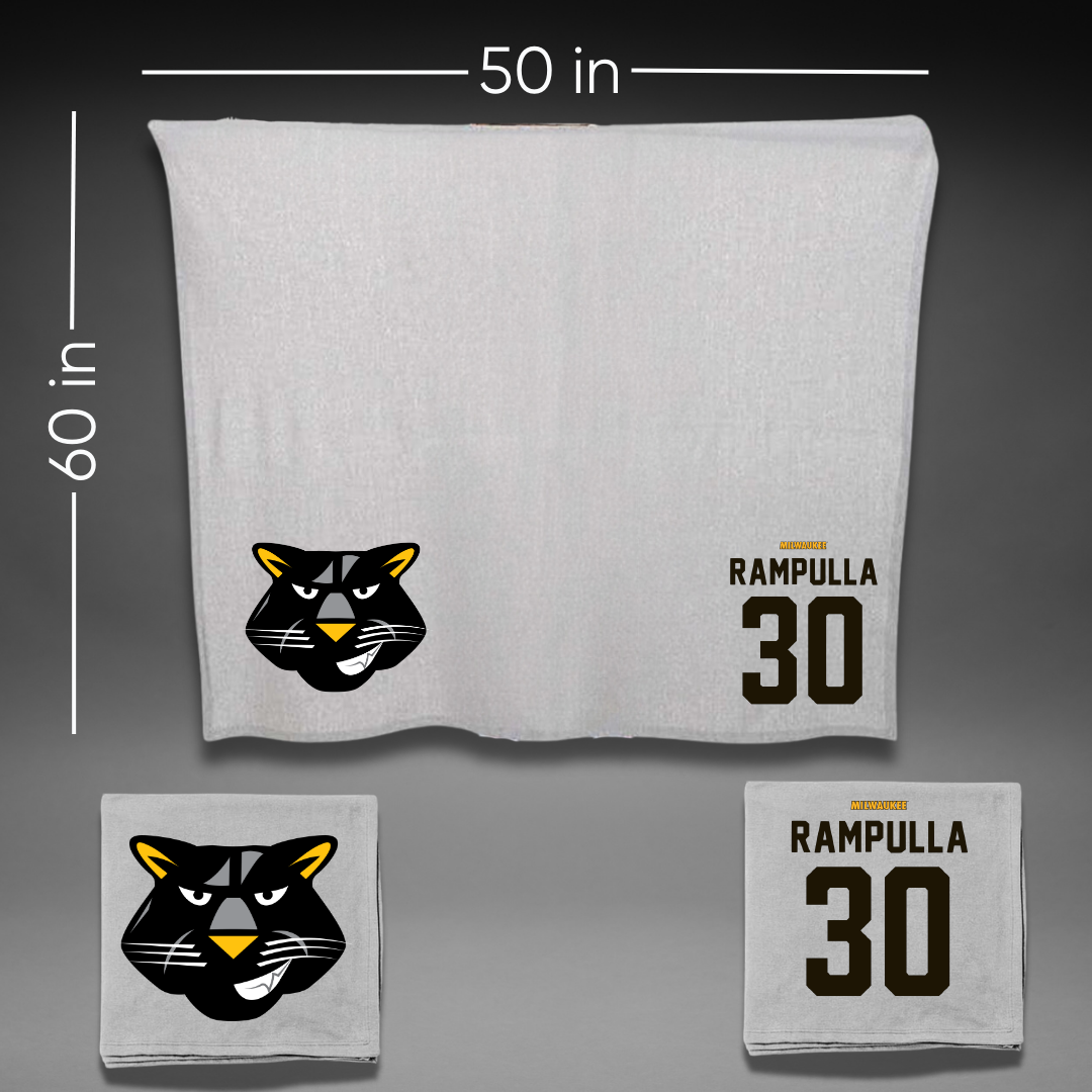 University of Wisconsin-Milwaukee Basketball Gray Blanket - #30 Sophia Rampulla