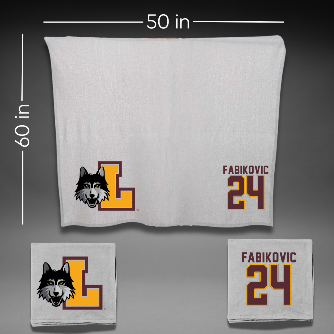 Loyola University-Chicago Volleyball Gray Blanket - #24 Daniel Fabikovic