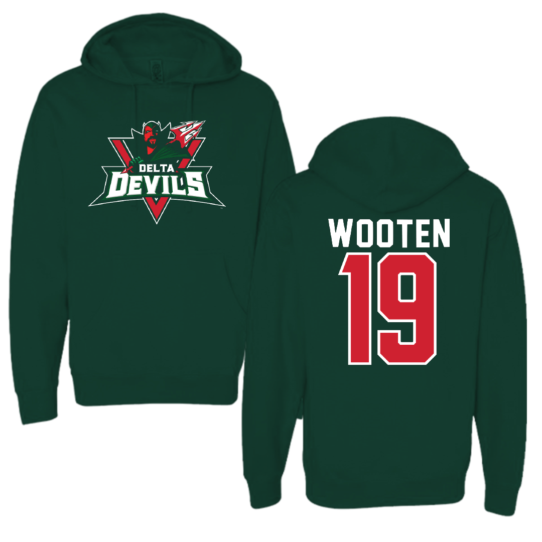 Mississippi Valley State University Volleyball Forest Green Hoodie - #19 Taylor Wooten