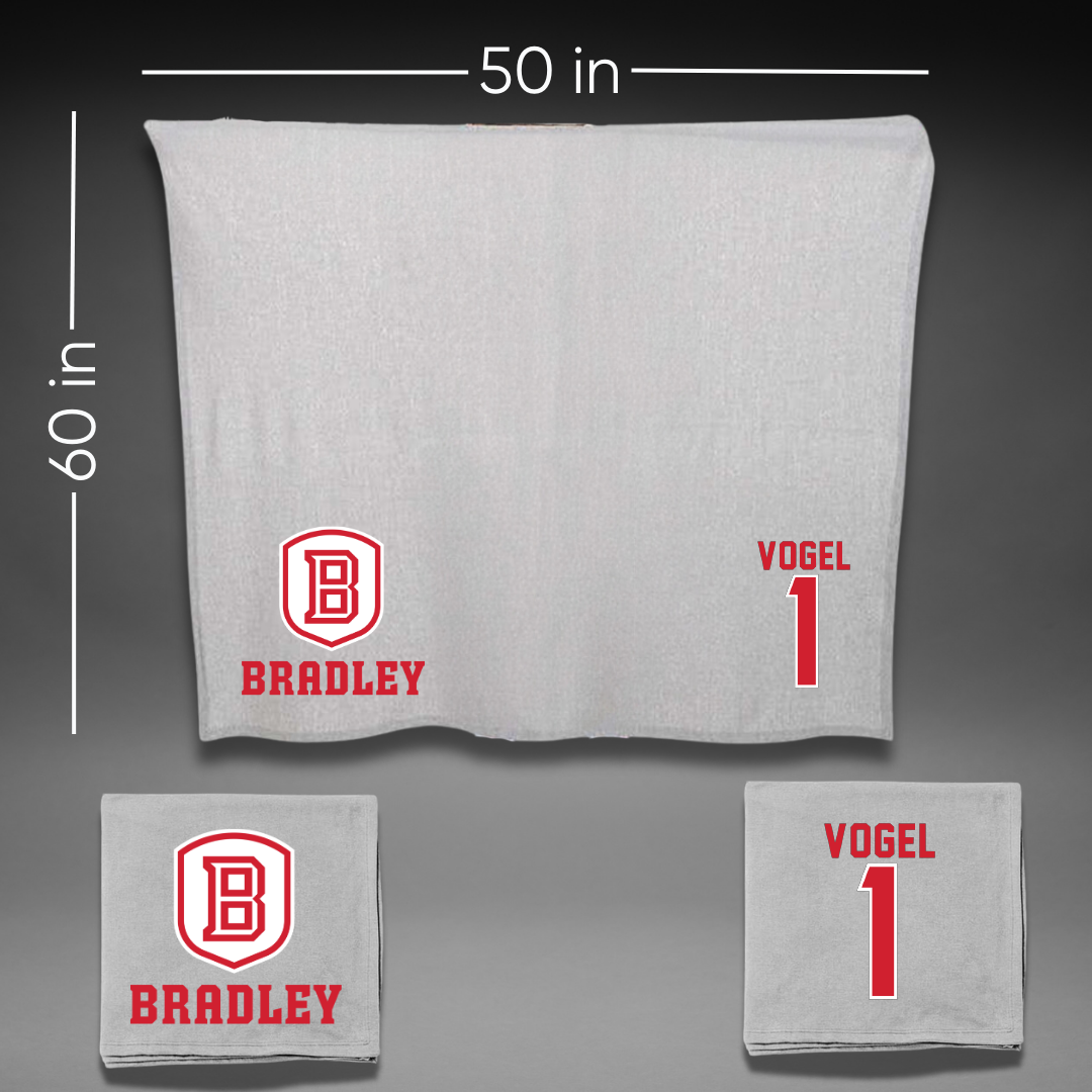 Bradley University Baseball Gray Blanket - #1 Ryan Vogel