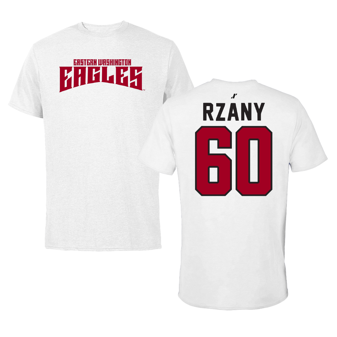Eastern Washington University Football White Classic Performance Tee - #60 Gabriel Rzany