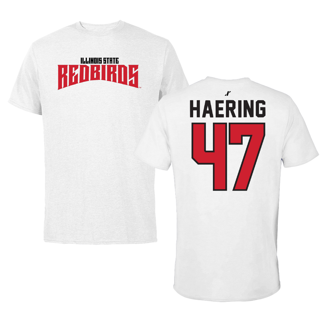 Illinois State University Football White Classic Performance Tee - #47 Mark Haering