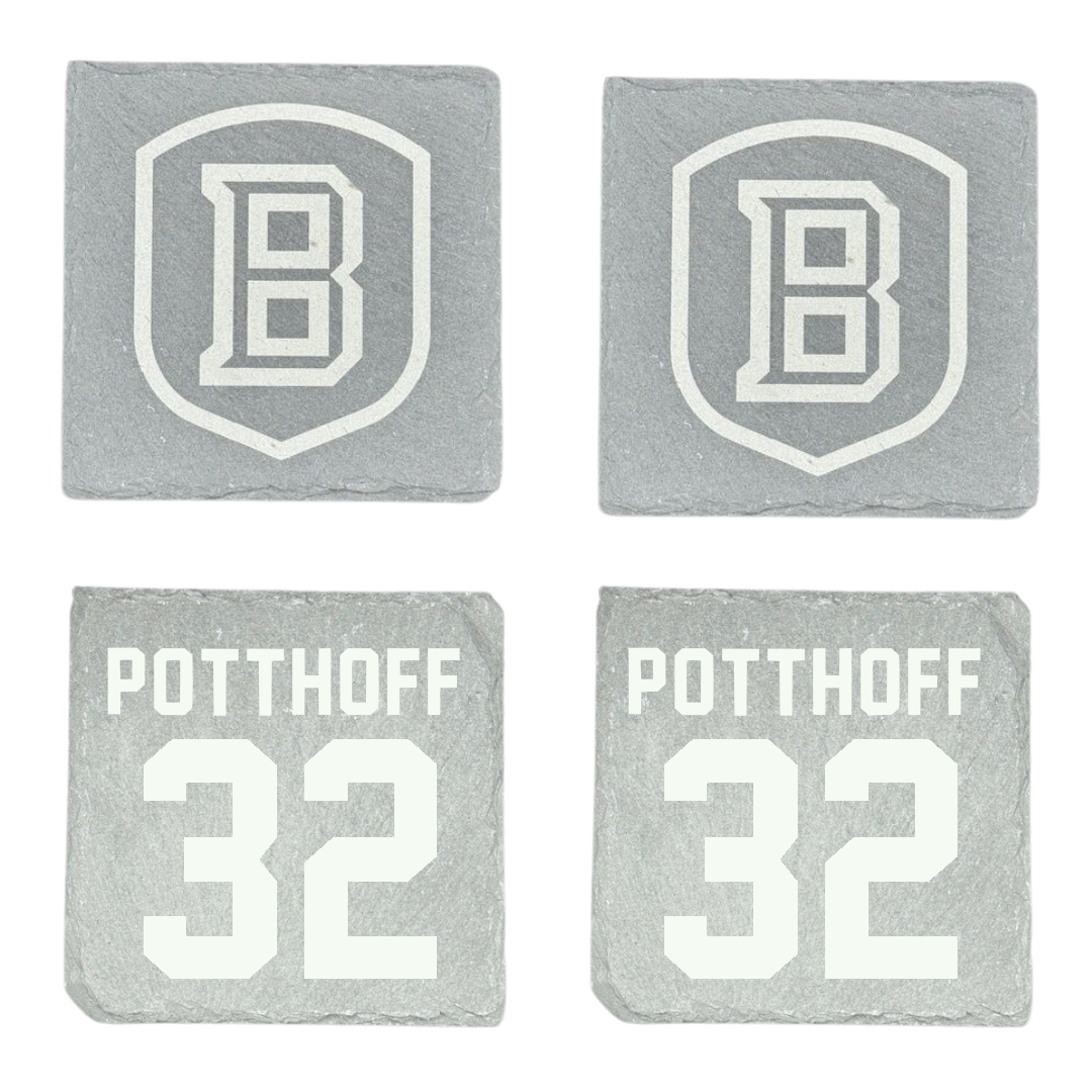 Bradley University Baseball Stone Coaster (4 Pack)  - #32 Anthony Potthoff