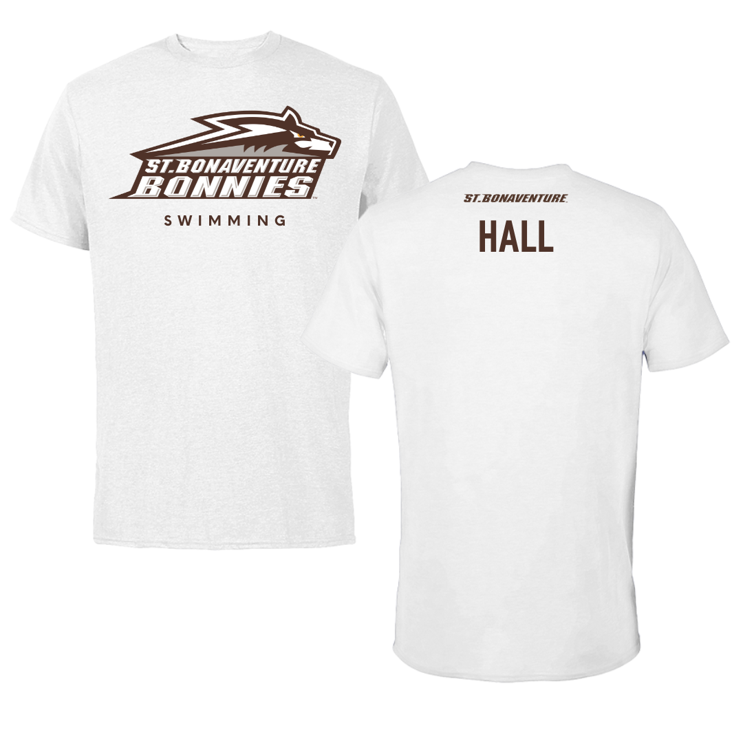 St. Bonaventure University Swimming & Diving White Tee - Aiden Hall