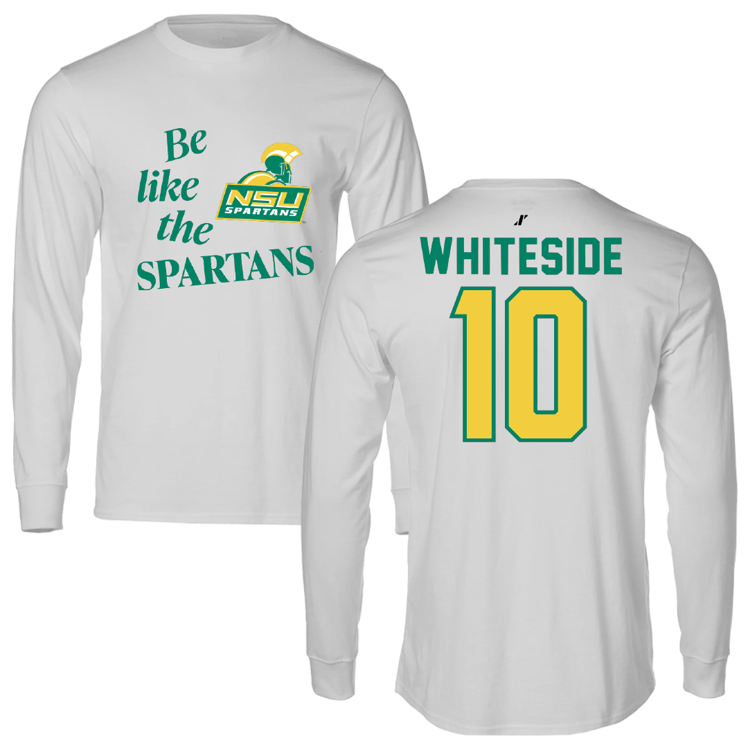 Norfolk State University Football Light Gray Be Like Us Performance Long Sleeve - #10 Izayah Whiteside