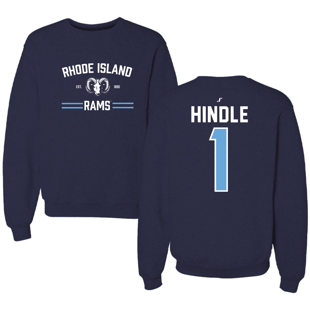 University of Rhode Island Baseball Navy General Crewneck - #1 Will Hindle