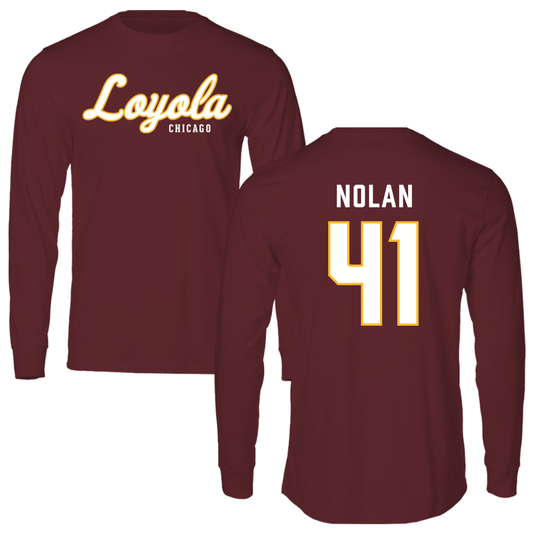 Loyola University-Chicago Basketball Maroon Performance Long Sleeve - #41 Emma Nolan