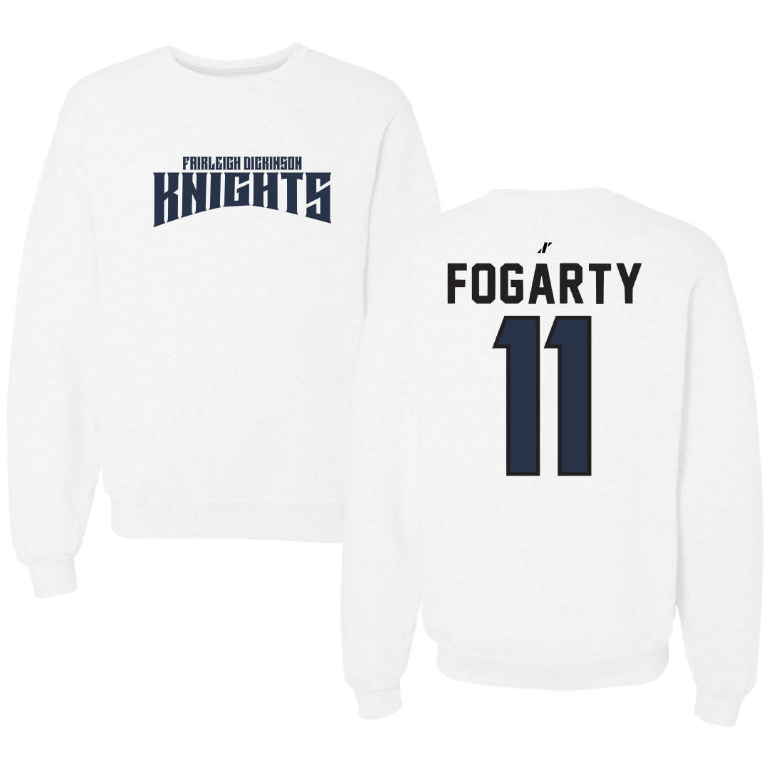 Fairleigh Dickinson University-Metropolitan Campus Bowling White Classic Crewneck - #11 Emily Fogarty