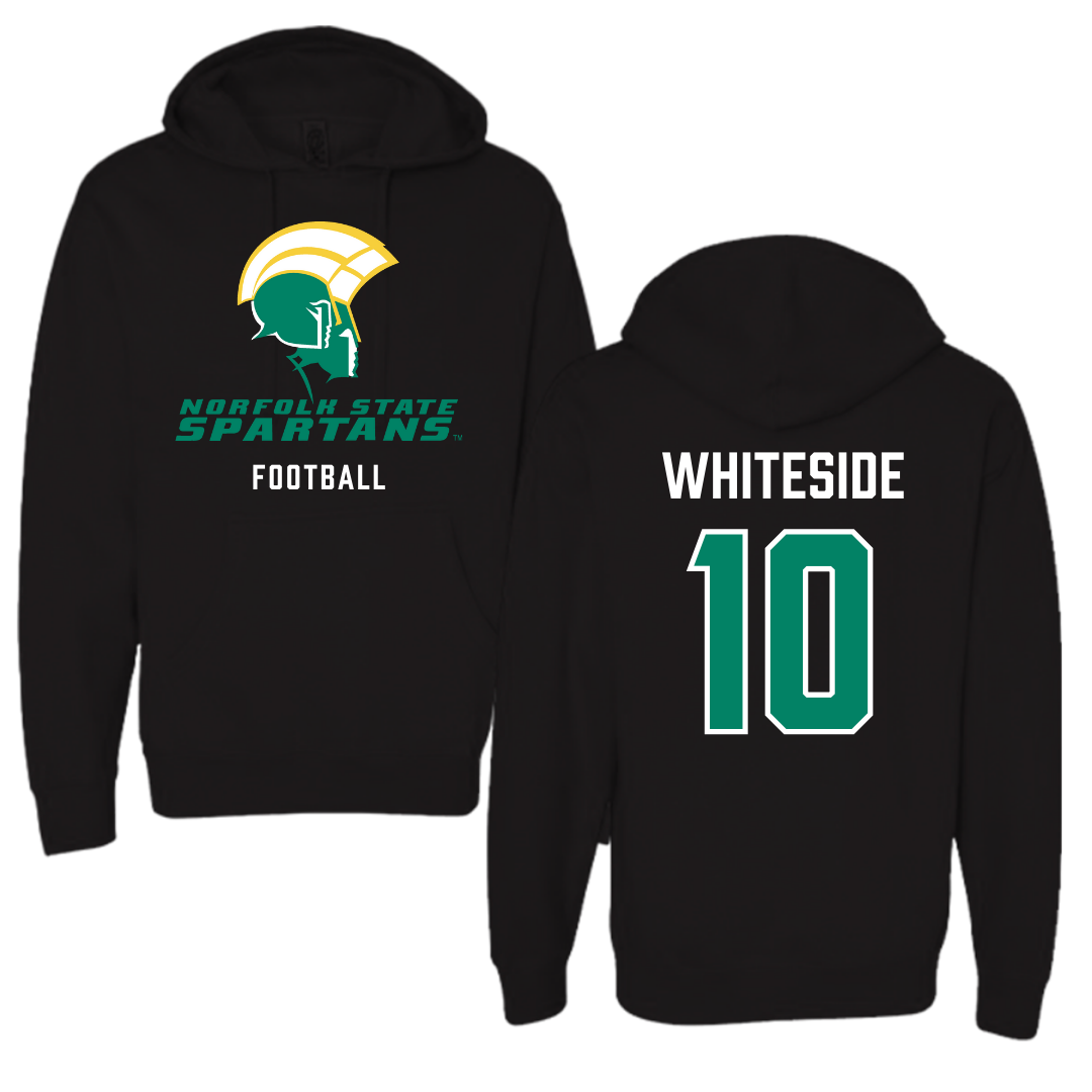 Norfolk State University Football Black Hoodie - #10 Izayah Whiteside