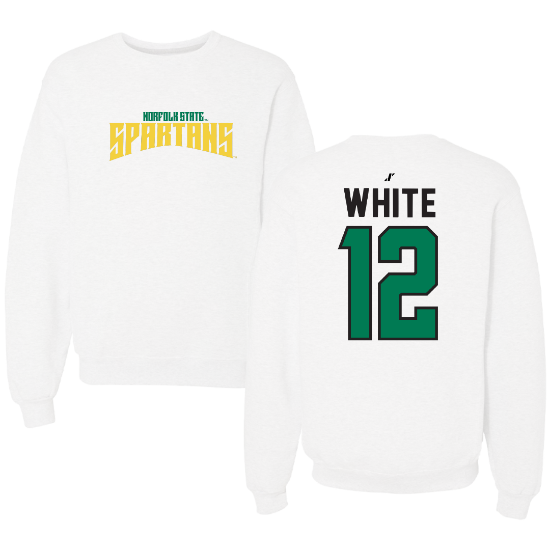 Norfolk State University Football White Classic Crewneck - #12 Jaylen White