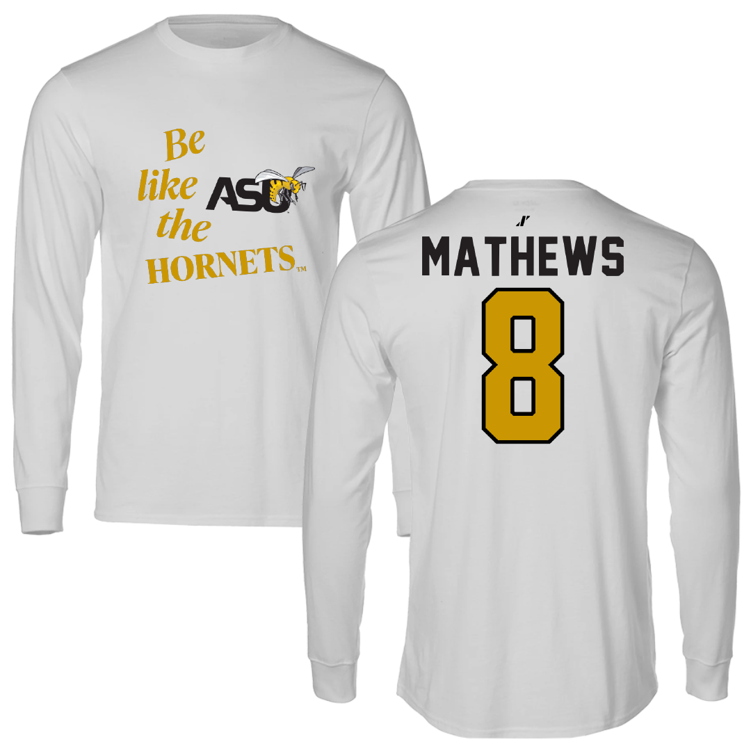 Alabama State University Soccer Light Gray Be Like Us Performance Long Sleeve - #8 Erica Mathews